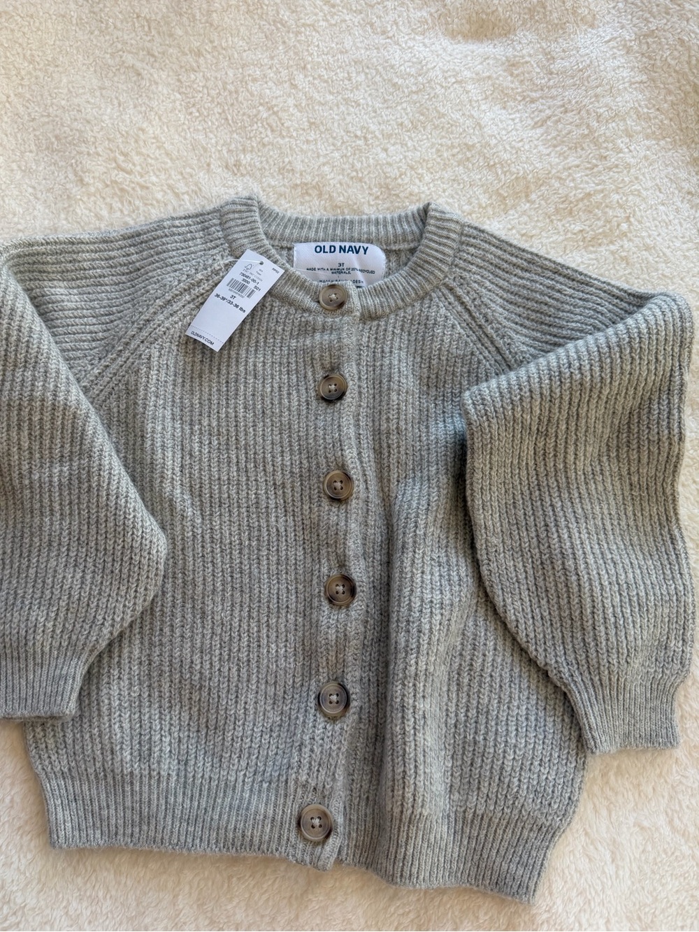 Old Navy Girls Toddler Ribbed Knit Cardigan Sweater 3T -NWT